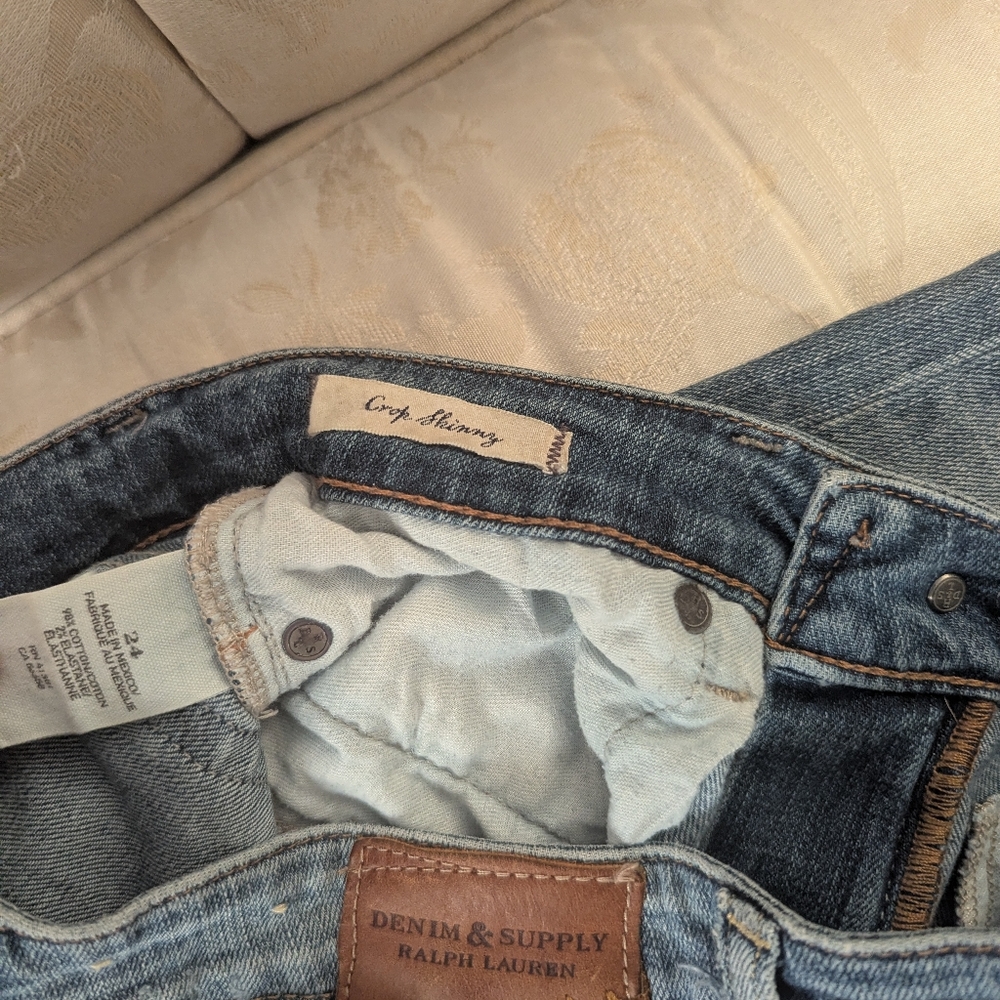 Ralph Lauren Denim & Supply Distressed Blue Jeans, Size 24 - Picture 4 of 5
